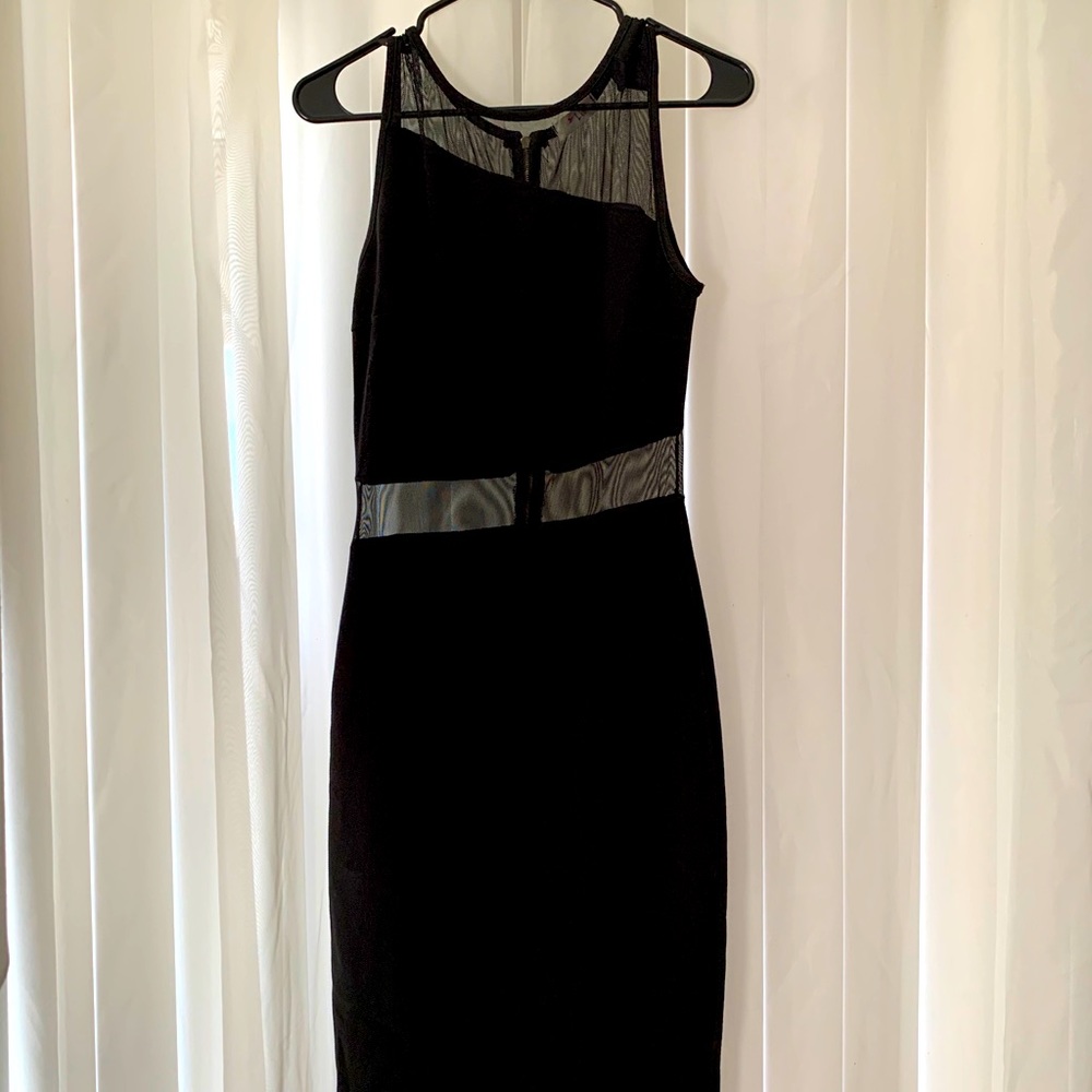 MIDI black dress with mesh
